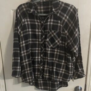 wild fable Black and White Plaid Button-Up Shirt